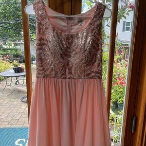 A. Dre embroidered Semi-formal pink dress